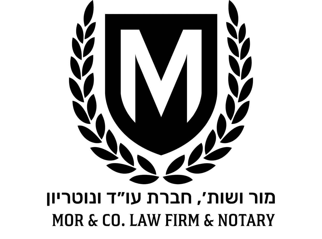 The logo for mor & co law firm and notary.